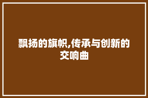飘扬的旗帜,传承与创新的交响曲