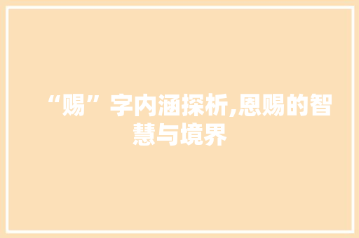 “赐”字内涵探析,恩赐的智慧与境界