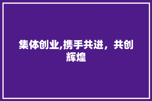 集体创业,携手共进，共创辉煌
