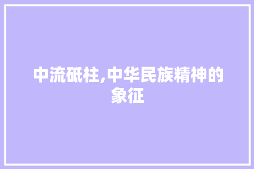 中流砥柱,中华民族精神的象征