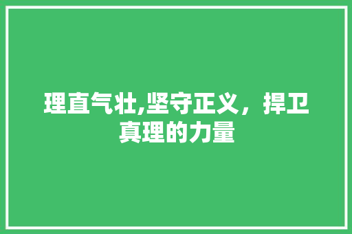 理直气壮,坚守正义，捍卫真理的力量