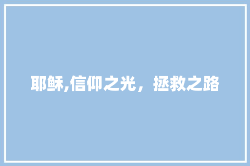 耶稣,信仰之光，拯救之路