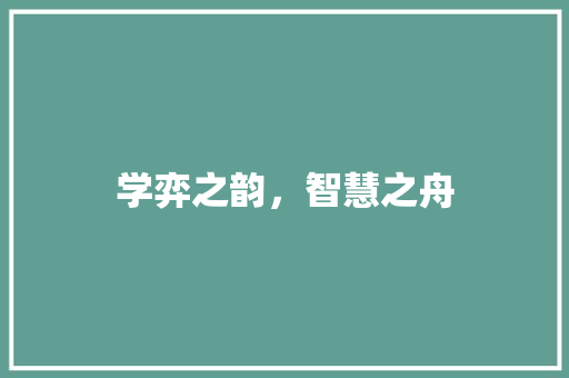 学弈之韵，智慧之舟