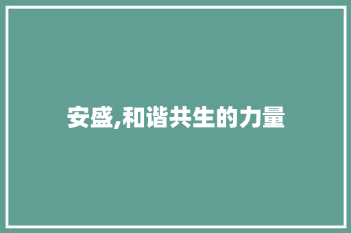 安盛,和谐共生的力量