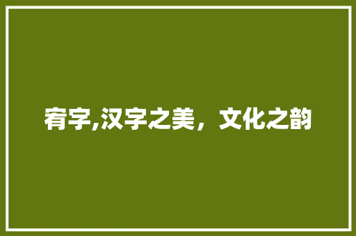 宥字,汉字之美，文化之韵