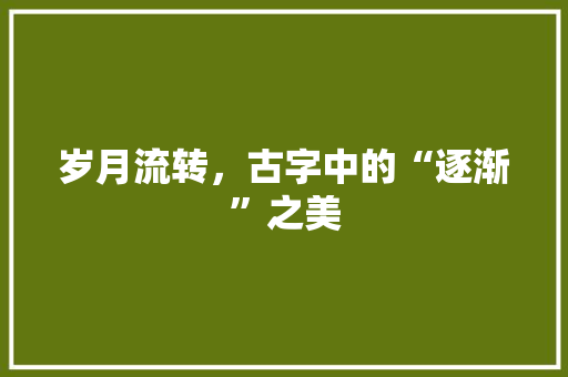 岁月流转，古字中的“逐渐”之美