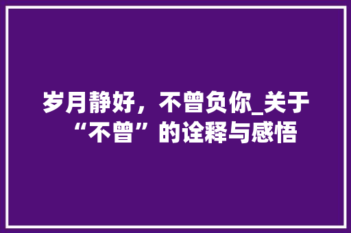 岁月静好，不曾负你_关于“不曾”的诠释与感悟