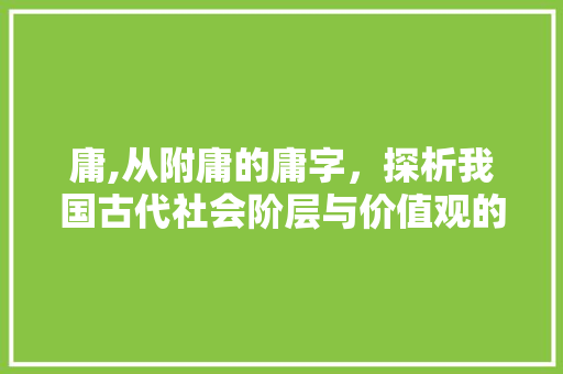 庸,从附庸的庸字，探析我国古代社会阶层与价值观的变迁