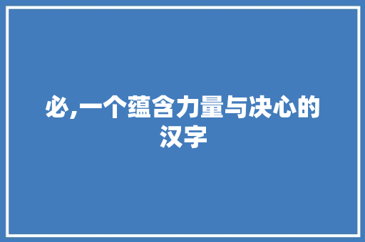 必,一个蕴含力量与决心的汉字