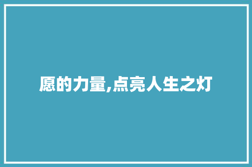 愿的力量,点亮人生之灯