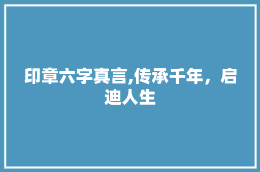 印章六字真言,传承千年，启迪人生