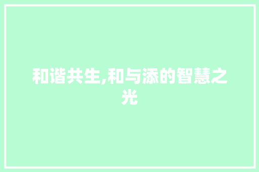 和谐共生,和与添的智慧之光