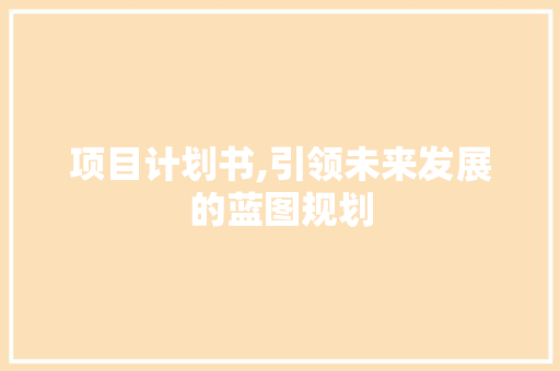 项目计划书,引领未来发展的蓝图规划