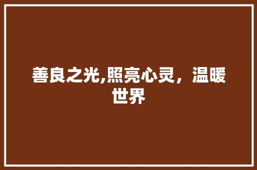 善良之光,照亮心灵，温暖世界