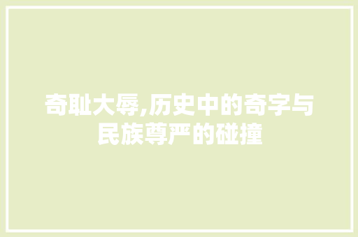 奇耻大辱,历史中的奇字与民族尊严的碰撞