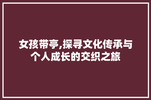 女孩带亭,探寻文化传承与个人成长的交织之旅