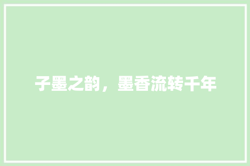 子墨之韵，墨香流转千年