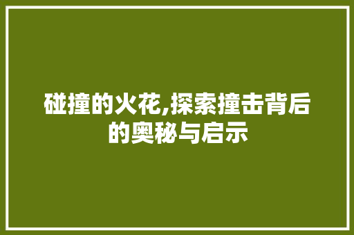 碰撞的火花,探索撞击背后的奥秘与启示