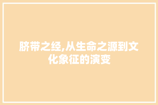 脐带之经,从生命之源到文化象征的演变