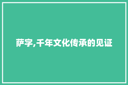 萨字,千年文化传承的见证