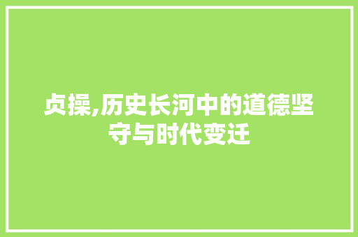 贞操,历史长河中的道德坚守与时代变迁