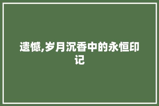 遗憾,岁月沉香中的永恒印记