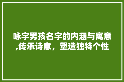 咏字男孩名字的内涵与寓意,传承诗意，塑造独特个性