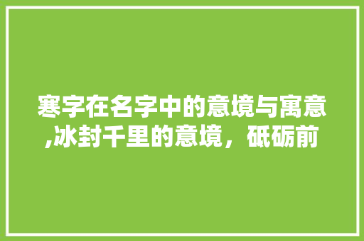 寒字在名字中的意境与寓意,冰封千里的意境，砥砺前行的精神
