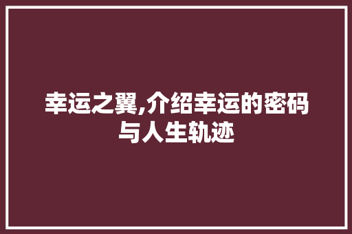 幸运之翼,介绍幸运的密码与人生轨迹