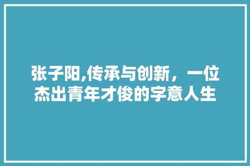 张子阳,传承与创新，一位杰出青年才俊的字意人生