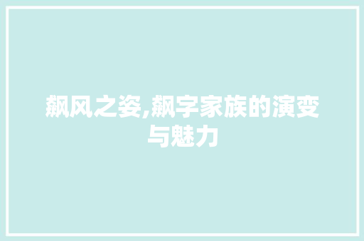 飙风之姿,飙字家族的演变与魅力