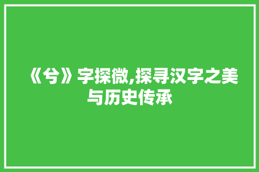 《兮》字探微,探寻汉字之美与历史传承