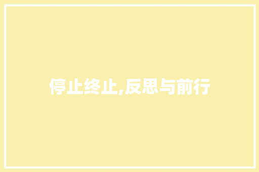 停止终止,反思与前行