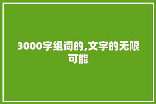 3000字组词的,文字的无限可能