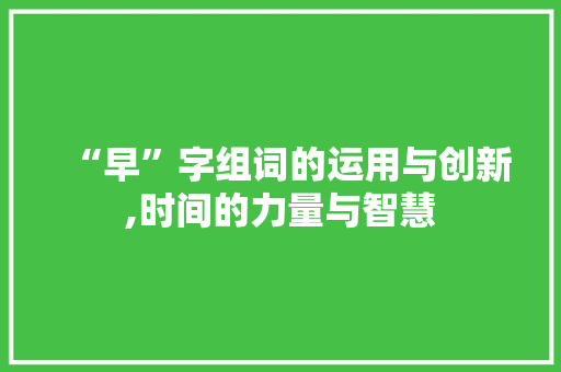 “早”字组词的运用与创新,时间的力量与智慧