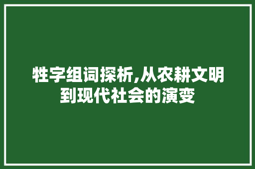 牲字组词探析,从农耕文明到现代社会的演变