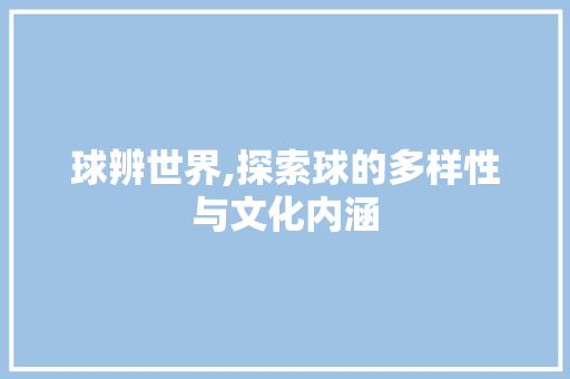 球辨世界,探索球的多样性与文化内涵