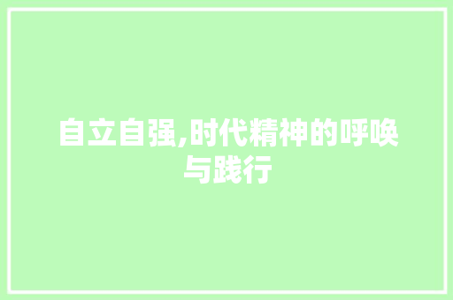 自立自强,时代精神的呼唤与践行