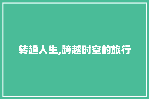 转趟人生,跨越时空的旅行