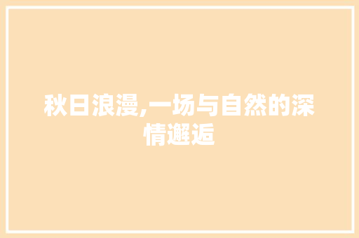 秋日浪漫,一场与自然的深情邂逅