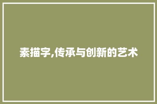 素描字,传承与创新的艺术