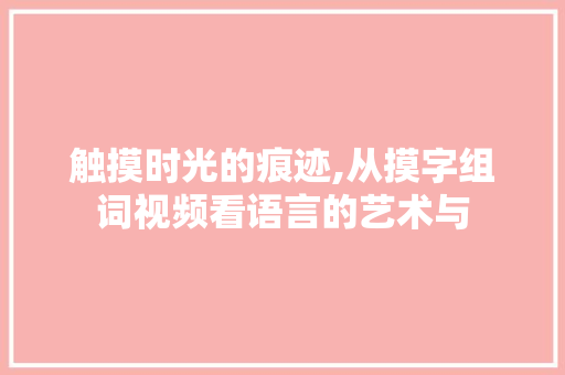 触摸时光的痕迹,从摸字组词视频看语言的艺术与