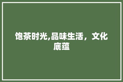 饱茶时光,品味生活，文化底蕴
