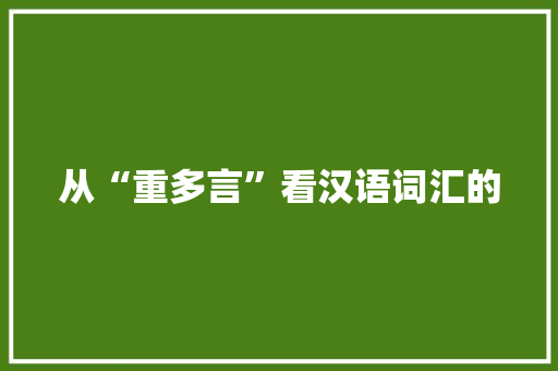 从“重多言”看汉语词汇的