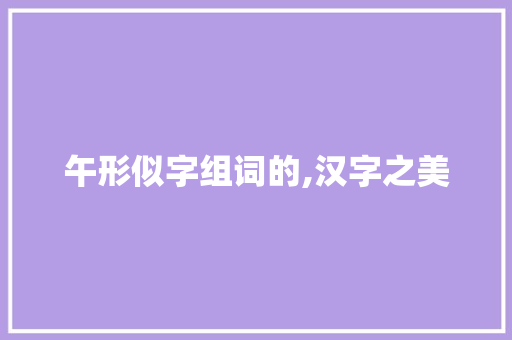 午形似字组词的,汉字之美