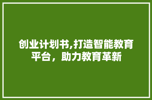创业计划书,打造智能教育平台，助力教育革新