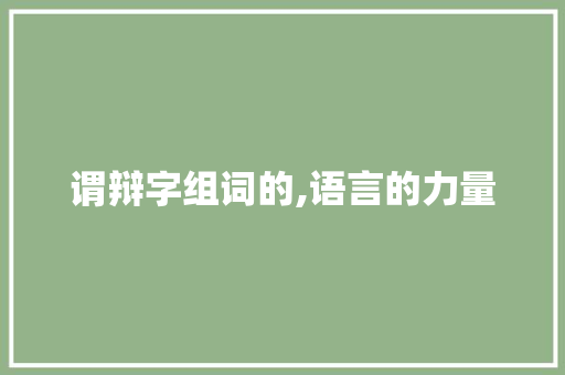 谓辩字组词的,语言的力量