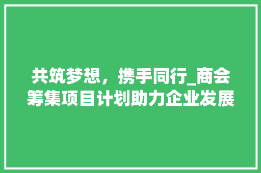 共筑梦想，携手同行_商会筹集项目计划助力企业发展