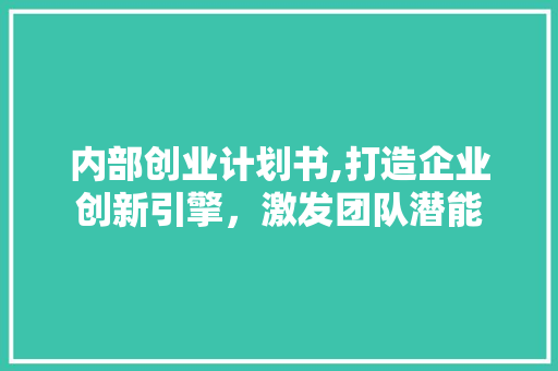 内部创业计划书,打造企业创新引擎，激发团队潜能