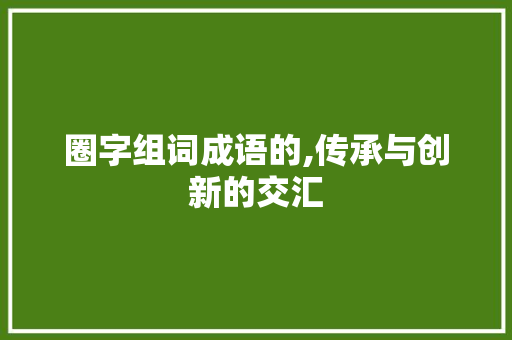 圈字组词成语的,传承与创新的交汇